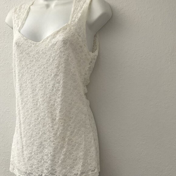 Y2K DEB FLORAL LACE DRESS TOP SLEEVELESS - Picture 3 of 7
